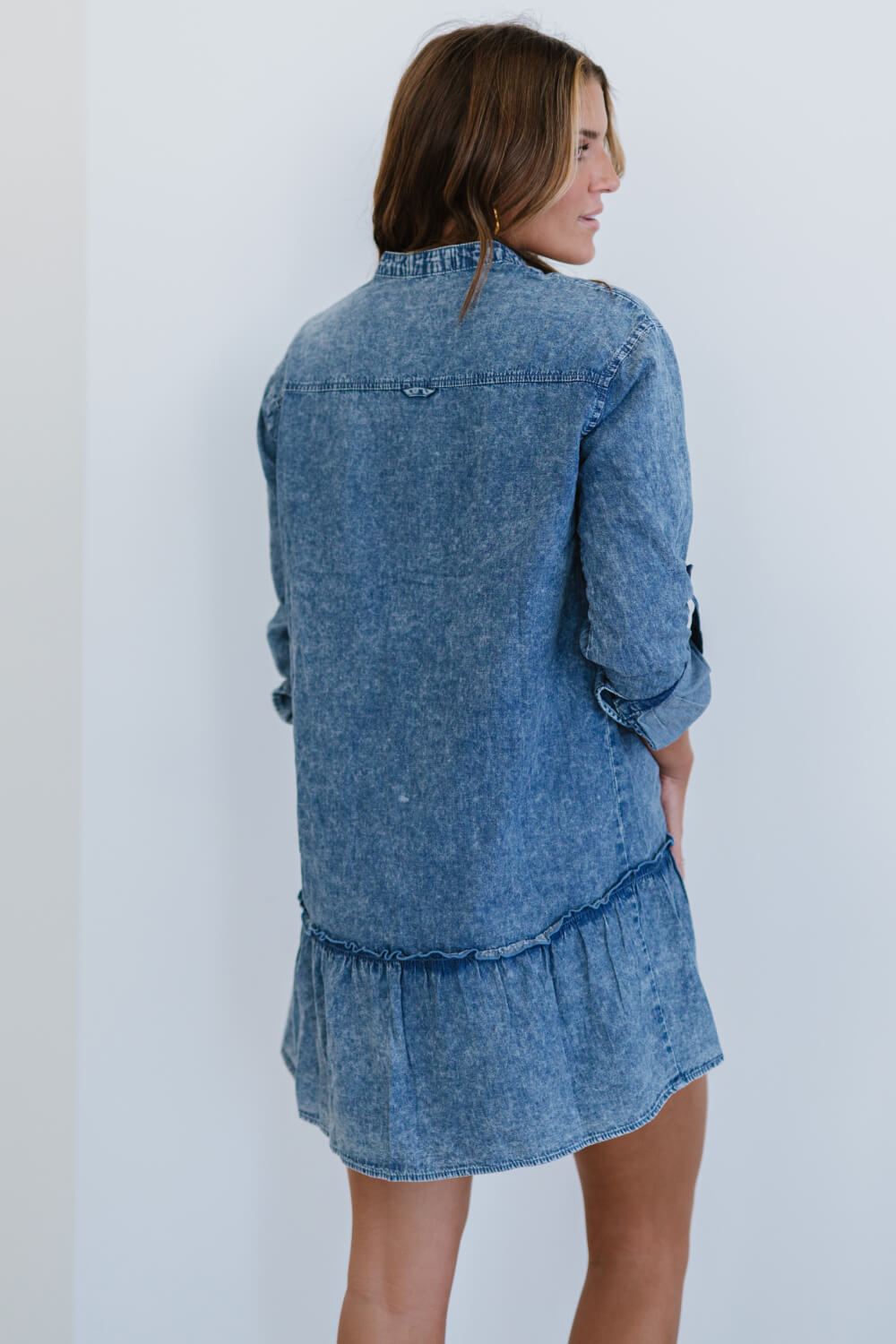 Zenana Sugar and Spice Full Size Run Chambray Dress