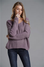 Load image into Gallery viewer, Twist Detail Rib-Knit Reversible Sweater
