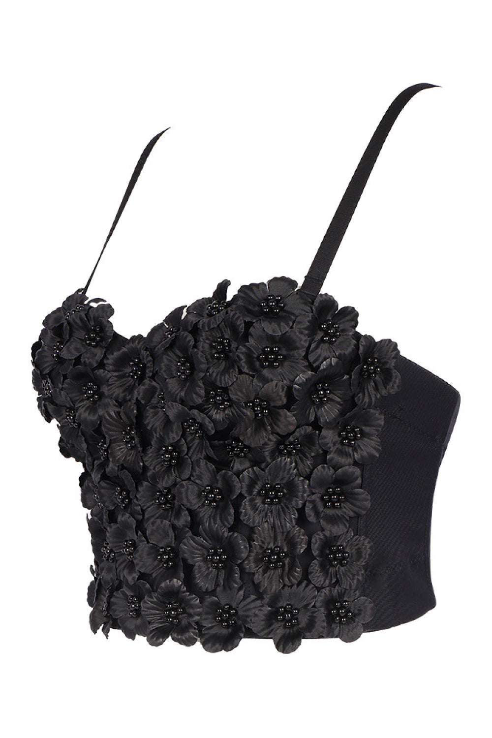 Flower Embellishment Spaghetti Strap Bustier