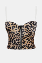 Load image into Gallery viewer, Leopard Print Zip Front Bustier
