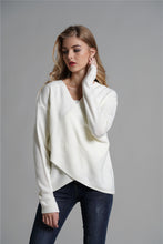 Load image into Gallery viewer, Tulip Hem Surplice Knit Sweater
