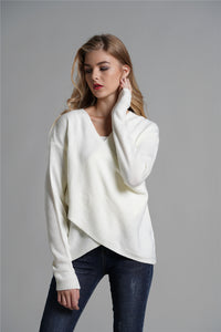 Tulip Hem Surplice Knit Sweater