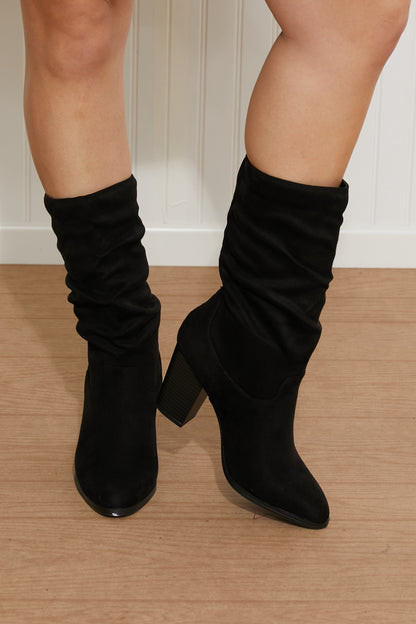 Qupid Manhattan Dreams Scrunchy Heeled Boots