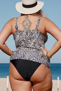 Plus Size Animal Print Tankini Set