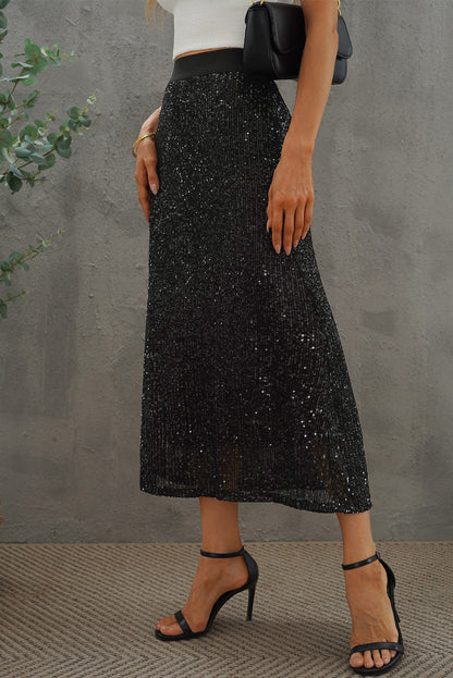 Sequin High Waist Skirt