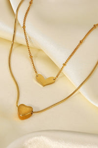 Heart-Stopper Double-Layered Heart Pendant Necklace