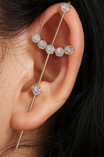 18K Gold-Plated Zircon Crawler Earrings