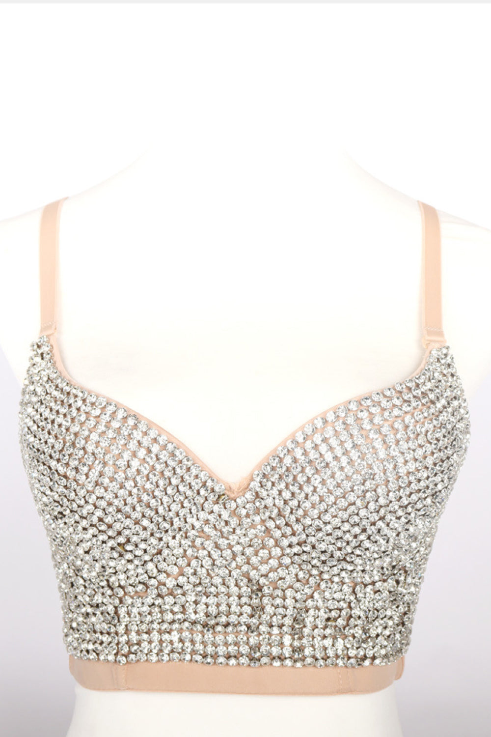 All-Over Rhinestone Sweetheart Neck Bustier