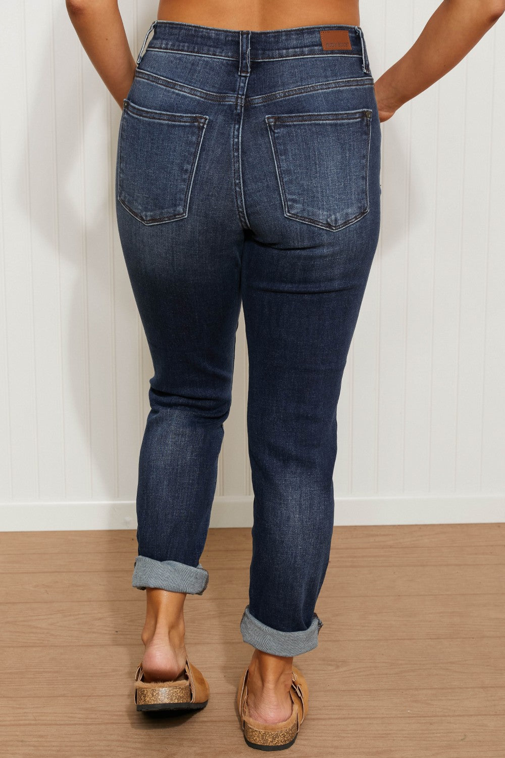 Judy Blue Penelope Full Size Cuffed Slim Fit Jeans