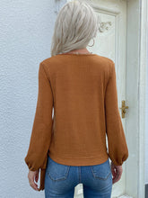 Load image into Gallery viewer, Rib-Knit Asymmetrical Button Blouse
