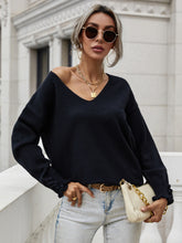 Load image into Gallery viewer, Frilled Sleeves V-Neck Sweater
