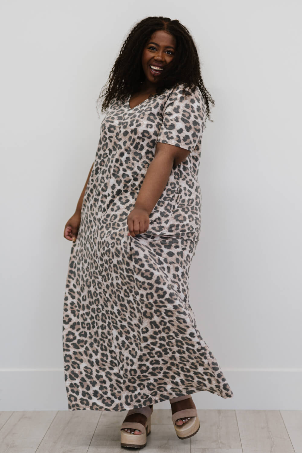 Zenana Born to be Wild Full Size Run Leopard Print Maxi Dress