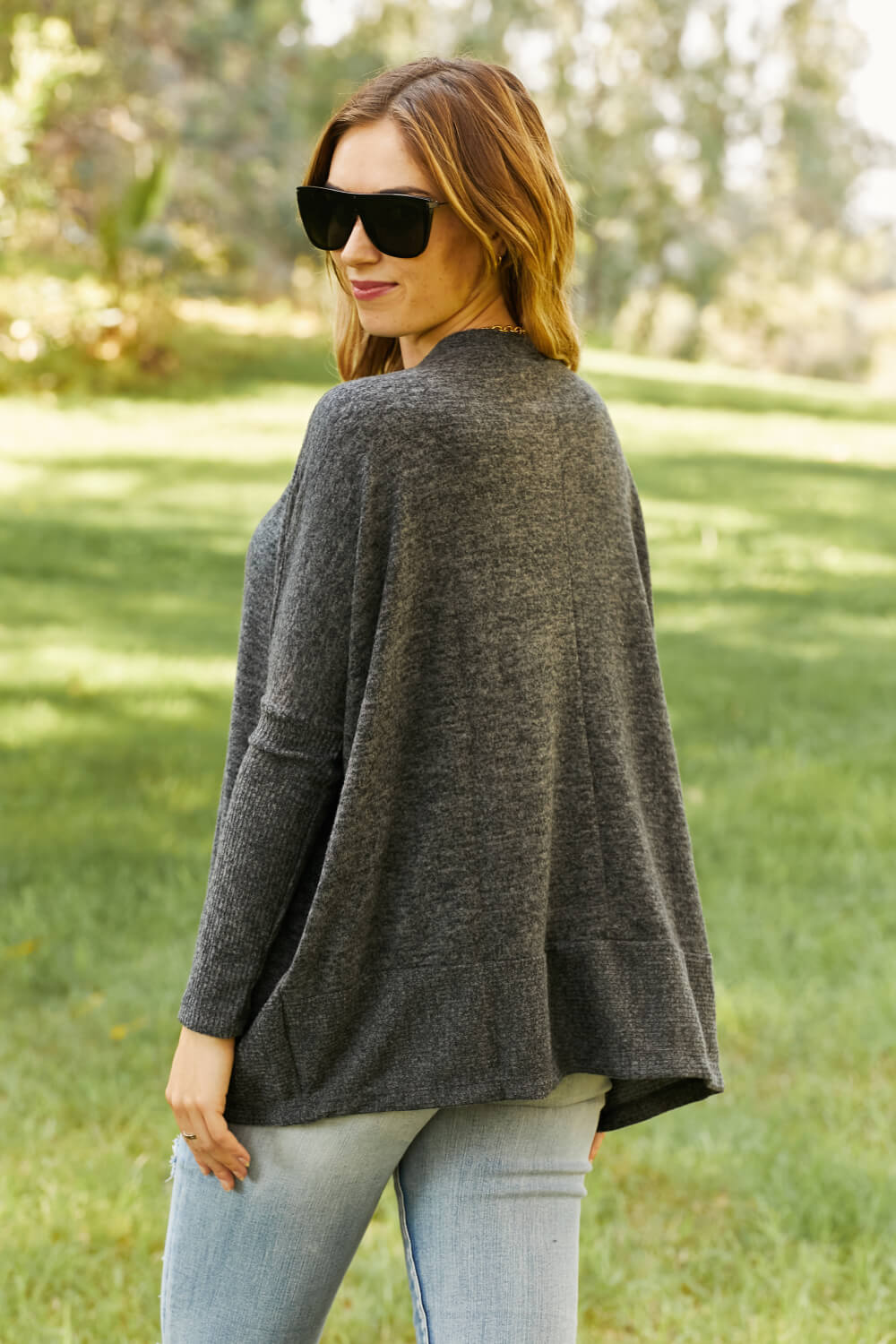 Zenana Weekend Vibes Full Size Brushed Dolman Sleeve Sweater