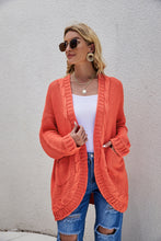 Load image into Gallery viewer, Cable-Knit Curved Hem Open Front Cardigan
