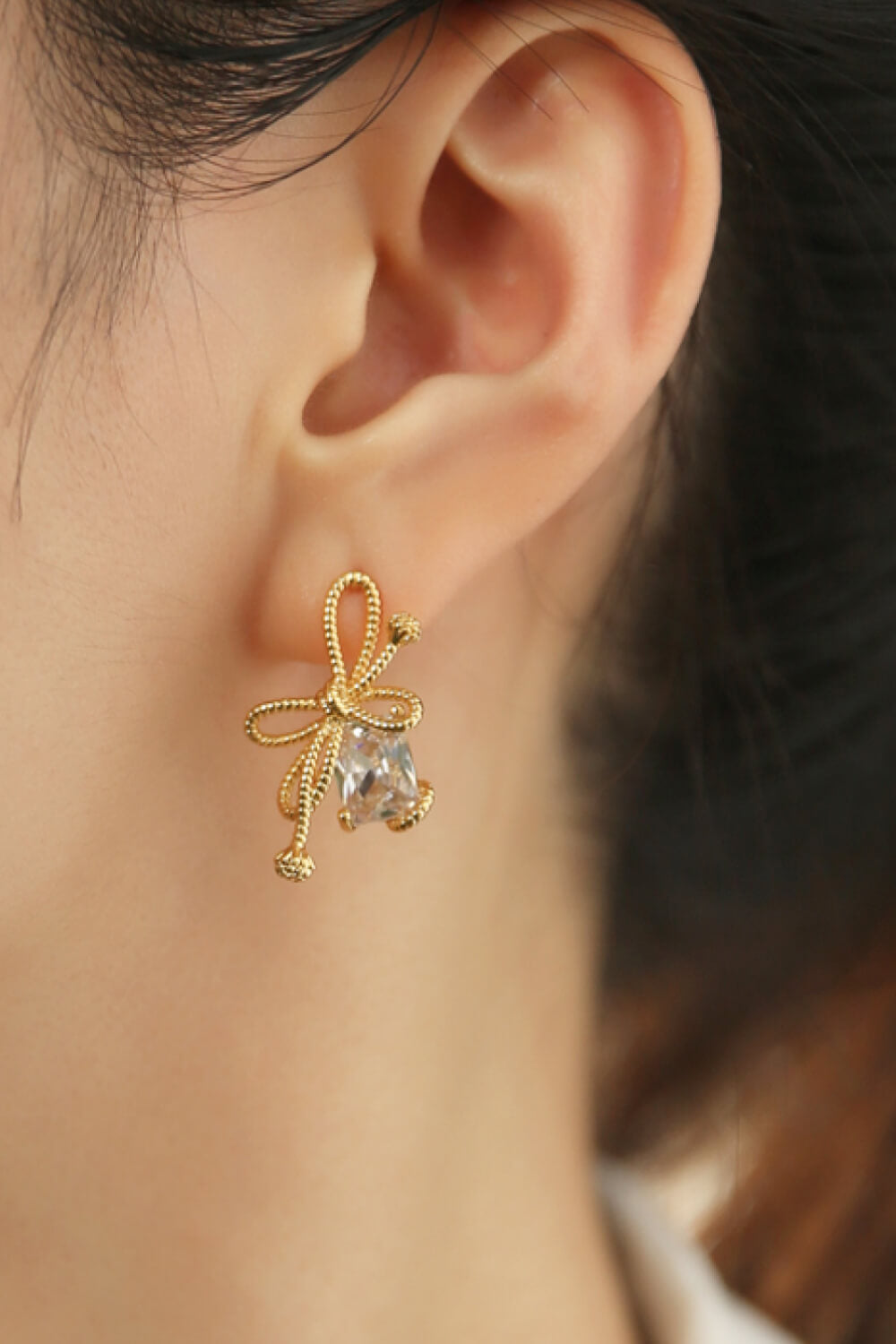 Bow Cubic Zirconia Earrings