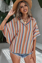 Load image into Gallery viewer, Multicolor Striped Short Sleeve Blouse
