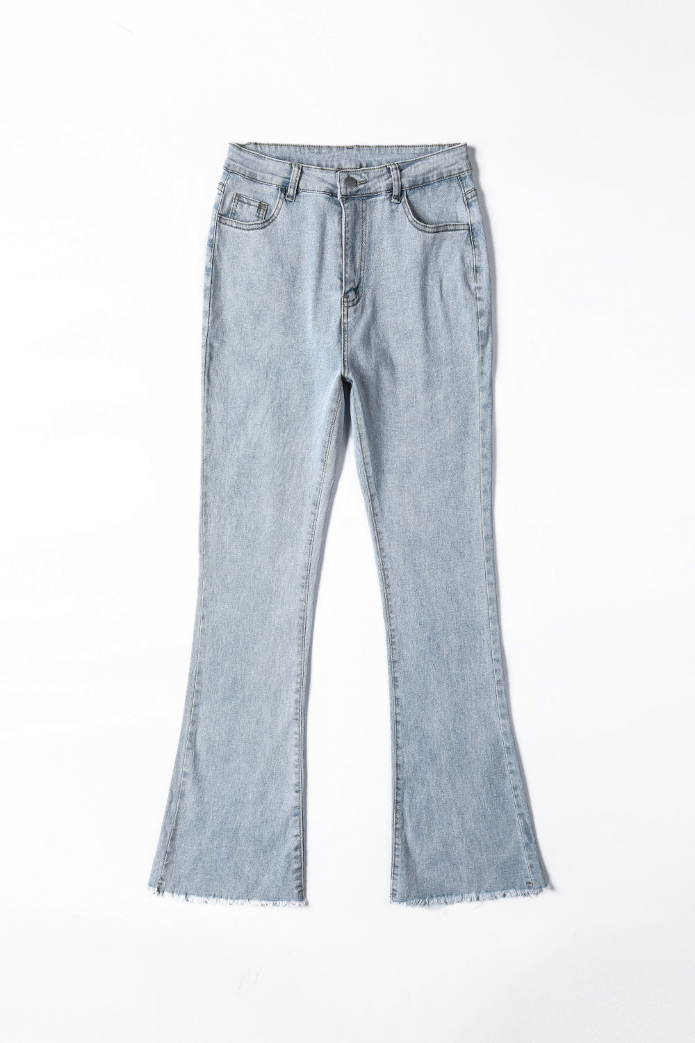 Raw Hem Flare Jeans