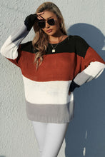 Load image into Gallery viewer, Striped Rib-Knit Pullover Sweater
