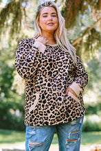 Load image into Gallery viewer, Plus Size Leopard Pullover with Kangaroo Pocket
