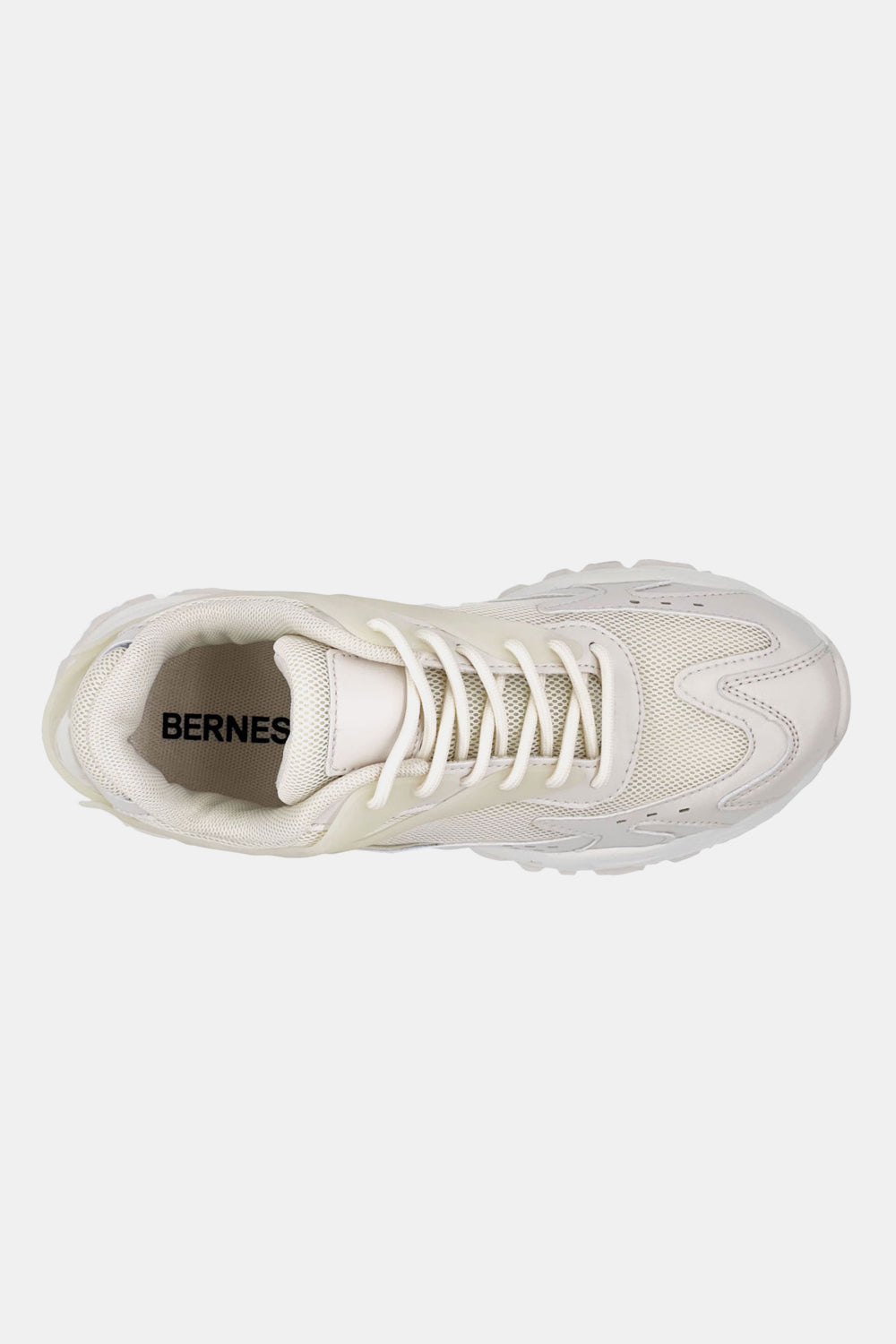 Berness Chunky Sole Contrast Detail Athletic Sneakers in Beige