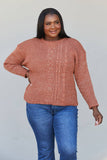 Sew In Love Full Size Mixed Knit Dropped Shoulder Sweater