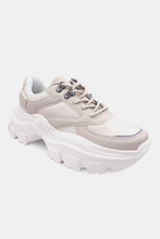 Load image into Gallery viewer, Berness Chunky Sole Lace-Up Sneakers with Velcro Strap in Beige
