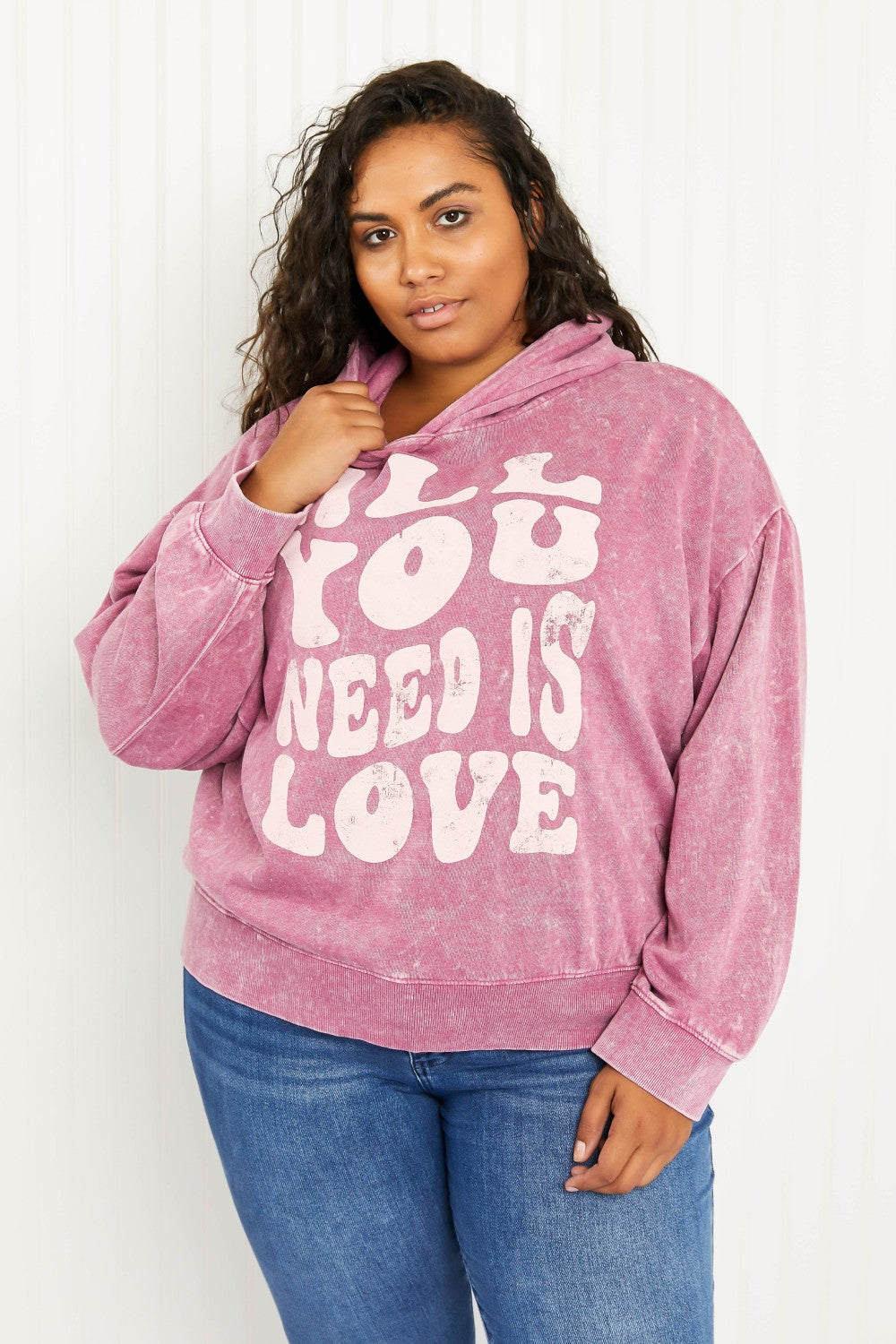 Sew In Love All You Need Is Love Full Size Hoodie