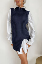 Load image into Gallery viewer, Slit Hem Sweater Vest Dress
