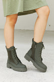 Weeboo City Mood Lug Sole Lace-Up Combat Booties