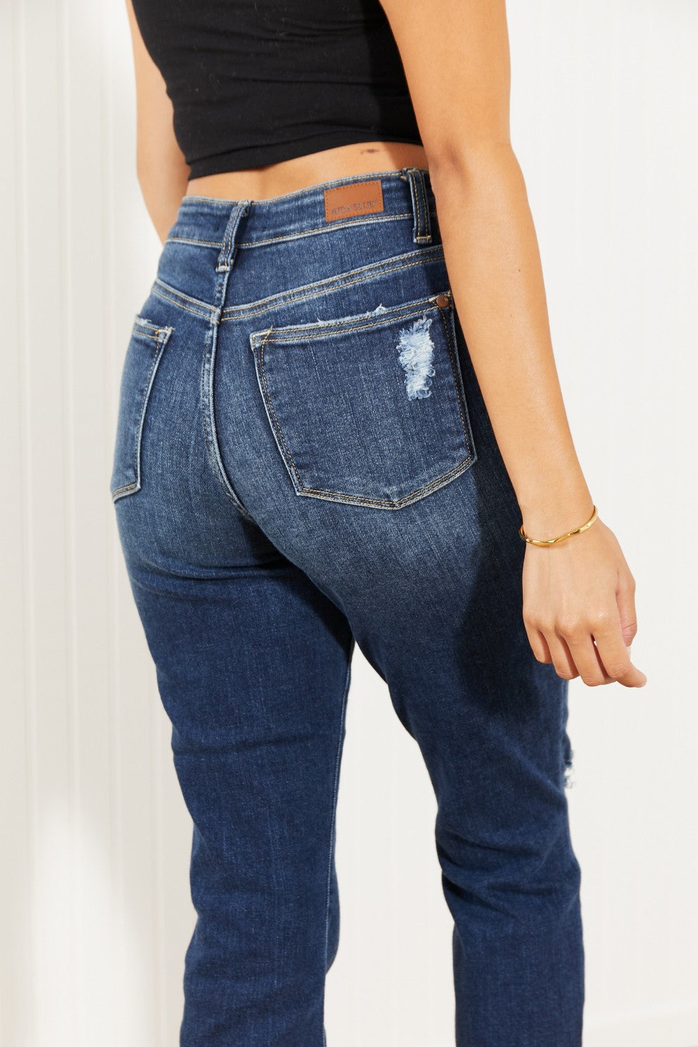 Judy Blue Avery Full Size High-Rise Cuffed Boyfriend Jeans