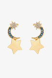 5-Pair Wholesale Lasting Wish Inlaid Rhinestone Star and Moon Drop Earrings