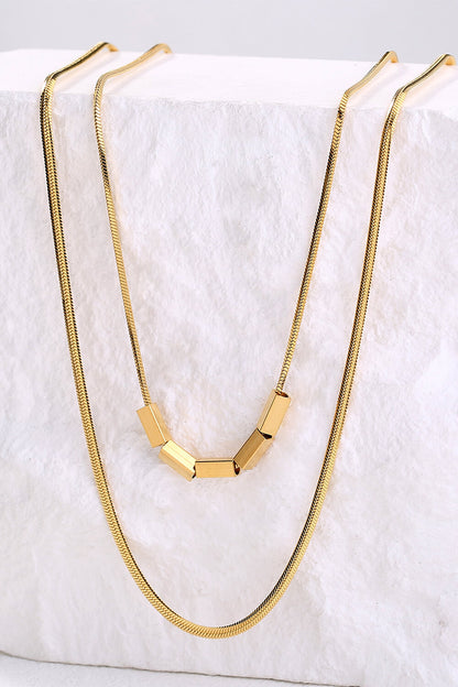 Double-Layered Herringbone Chain Necklace