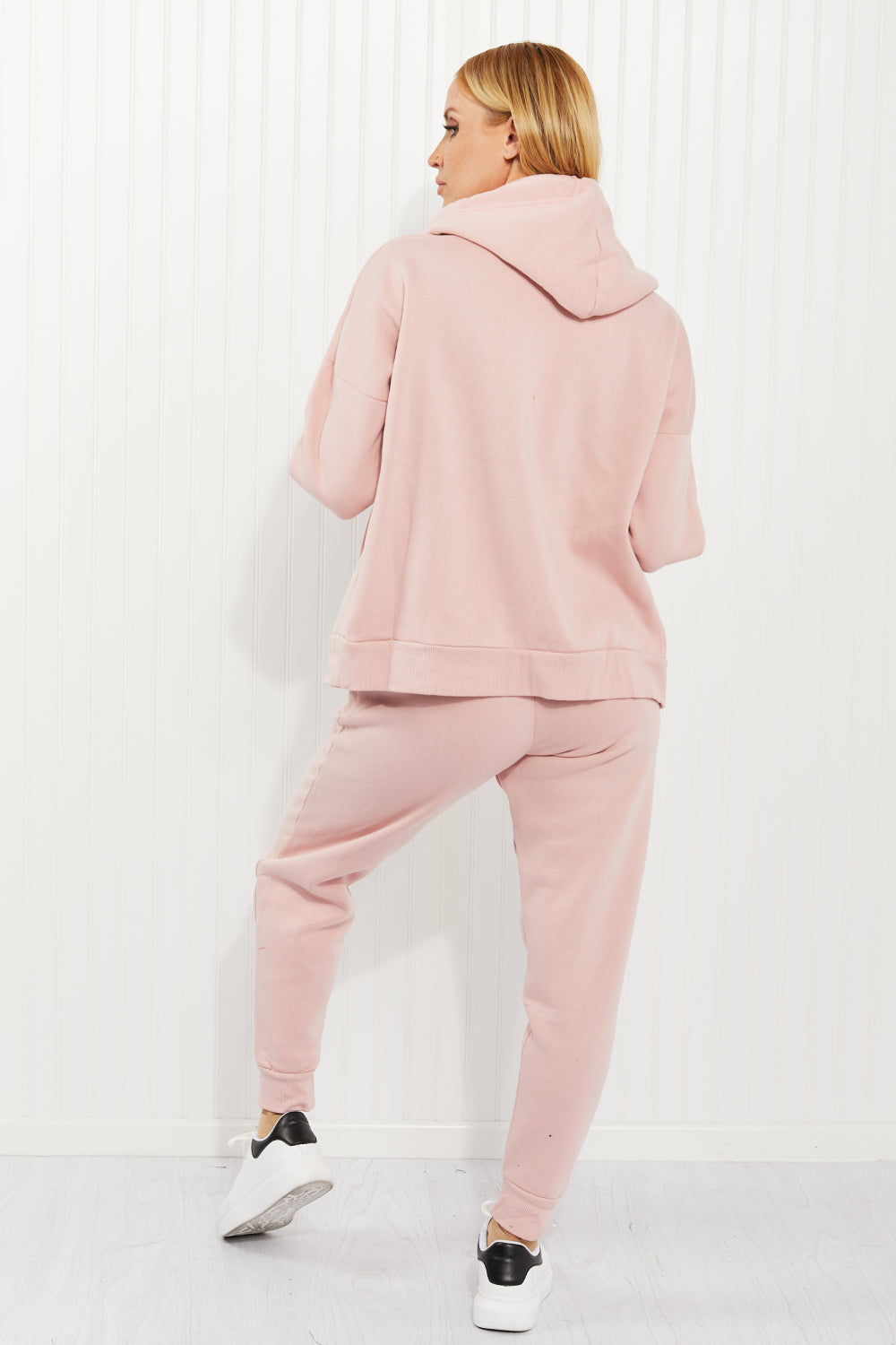 Zenana Full Size Zip-Up Hoodie and Joggers Set in Cream