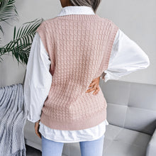 Load image into Gallery viewer, Cable-Knit Capped Sleeve Sweater Vest
