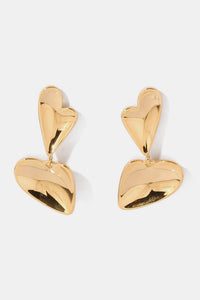 Heart-Throb Gold-Plated Drop Earrings