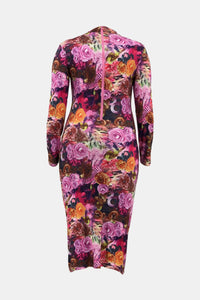 Plus Size Printed Mock Neck Maxi Dress