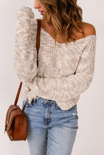 Load image into Gallery viewer, Heathered Chunky Knit Twisted Open Back Sweater
