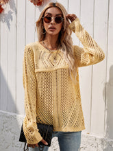 Load image into Gallery viewer, Round Neck Openwork Sweater
