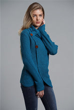 Load image into Gallery viewer, Button Detail Tulip Hem Waffle Knit Sweater
