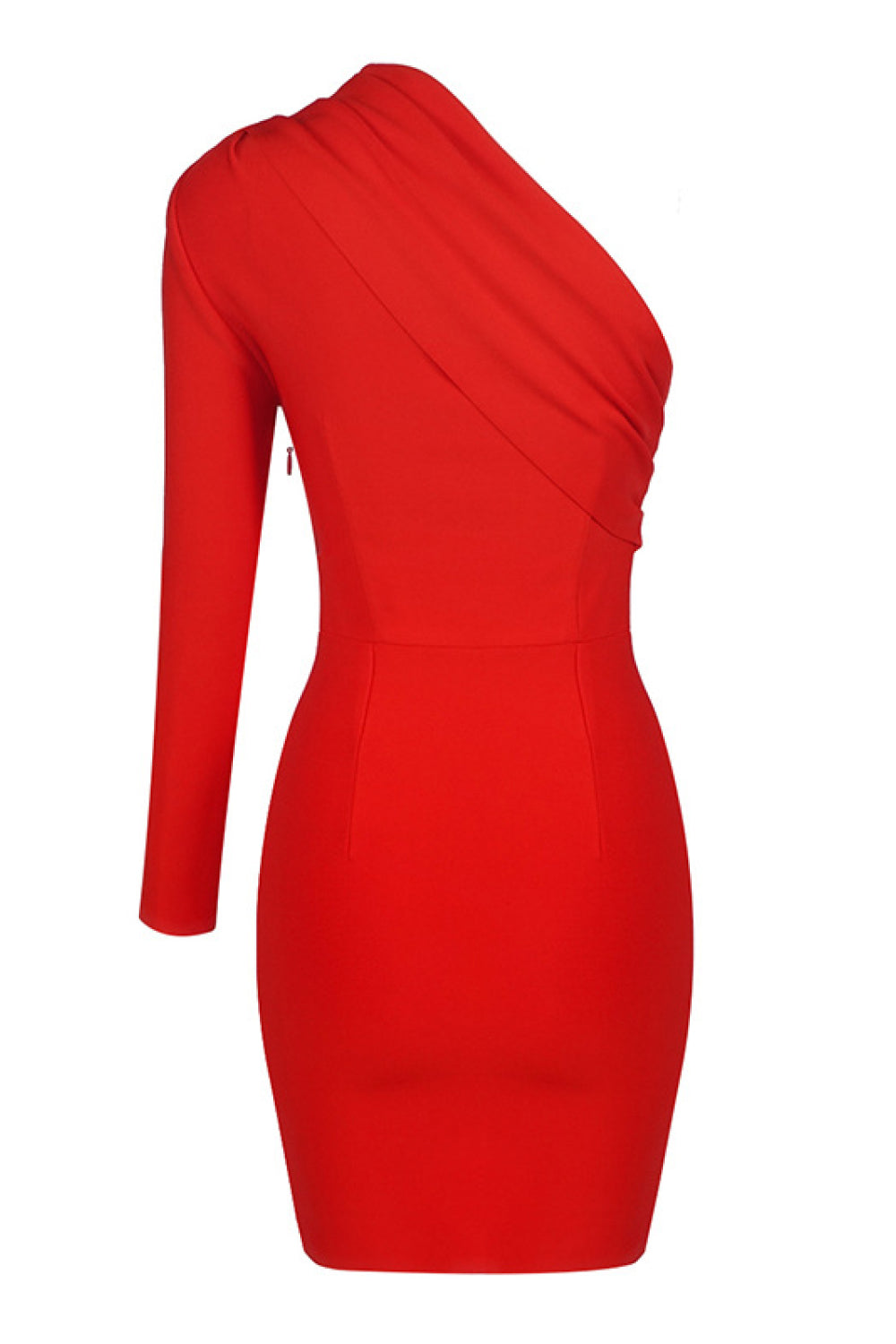 Asymmetrical Neck One-Shoulder Bodycon Dress