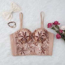 Load image into Gallery viewer, Sequined Floral Bustier with Beads
