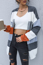 Load image into Gallery viewer, Color Block Long Sleeve Cardigan with Pockets
