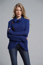 Load image into Gallery viewer, Button Detail Tulip Hem Waffle Knit Sweater
