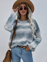 Load image into Gallery viewer, Gradient Stripes Rib-Knit Sweater
