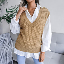 Load image into Gallery viewer, Cable-Knit Capped Sleeve Sweater Vest
