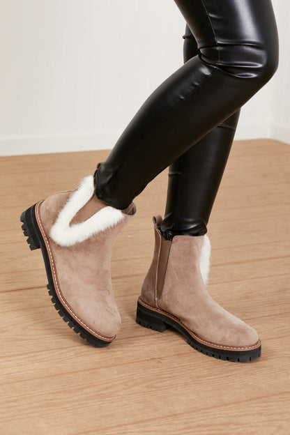 WeeBoo Warmer Days Faux Fur Trim Chelsea Booties