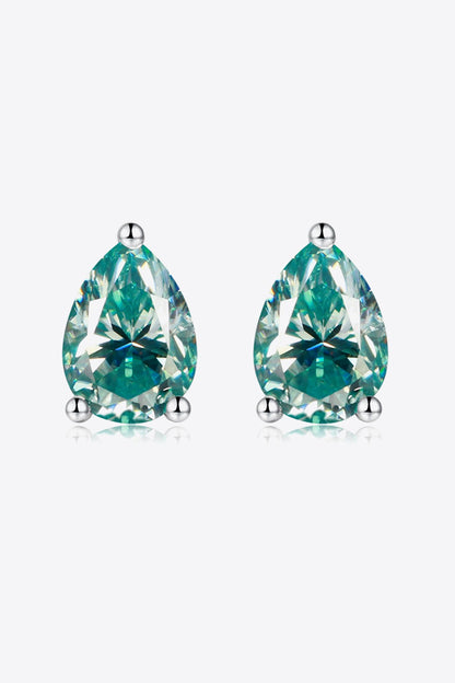 2 Carat Moissanite Teardrop Earrings