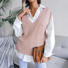 Load image into Gallery viewer, Cable-Knit Capped Sleeve Sweater Vest
