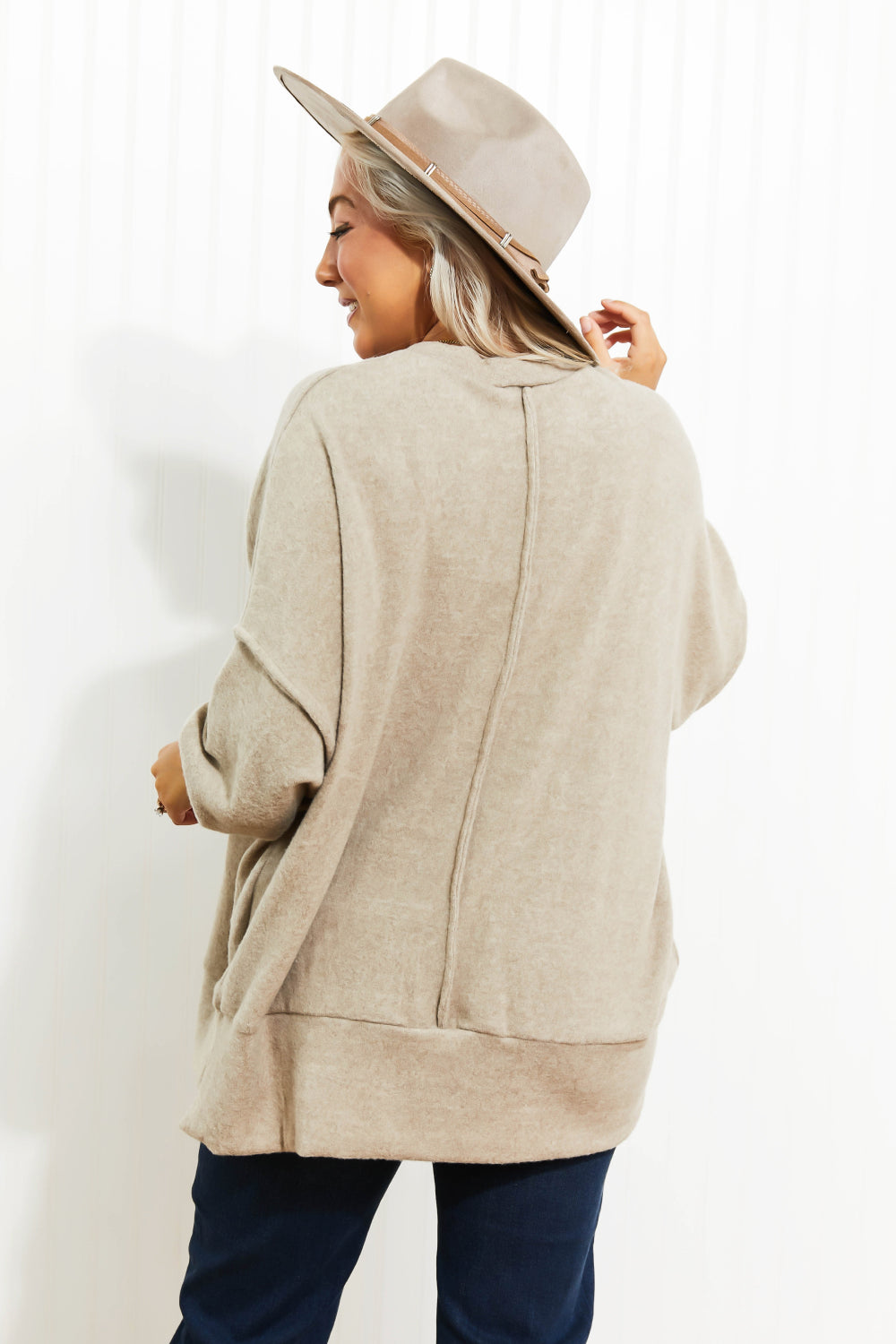 Zenana Home for the Weekend Full Size Brushed Melange Sweater