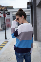 Load image into Gallery viewer, Striped Crewneck Long Sleeve Pullover Sweater
